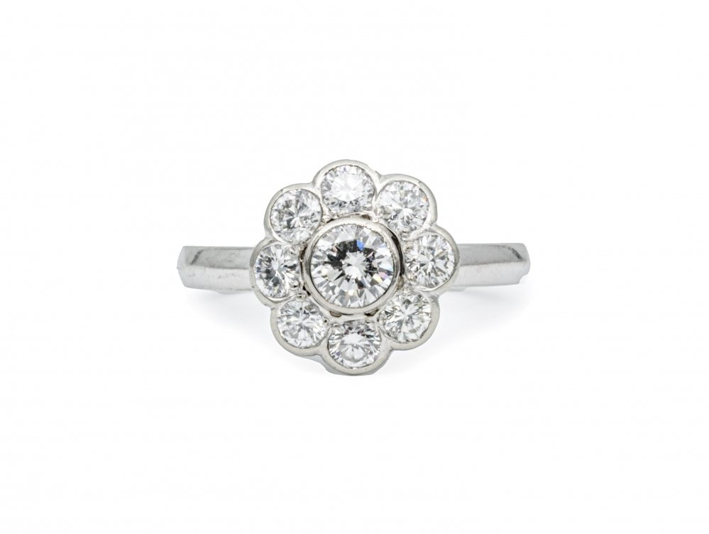 Vintage 1.70ct Diamond Daisy Cluster Ring