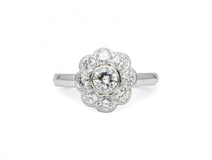 Vintage 1.70ct Diamond Daisy Cluster Ring