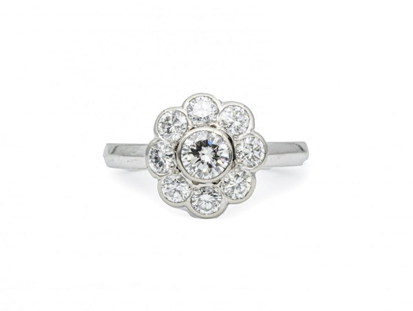 Vintage 1.70ct Diamond Daisy Cluster Ring