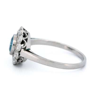 Vintage 1.70ct Sapphire and Diamond Cluster Ring