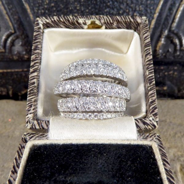 Vintage 1.74ct Five Strand Half Eternity Diamond Ring