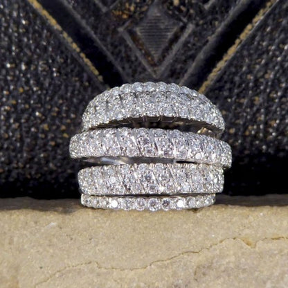 Vintage 1.74ct Five Strand Half Eternity Diamond Ring