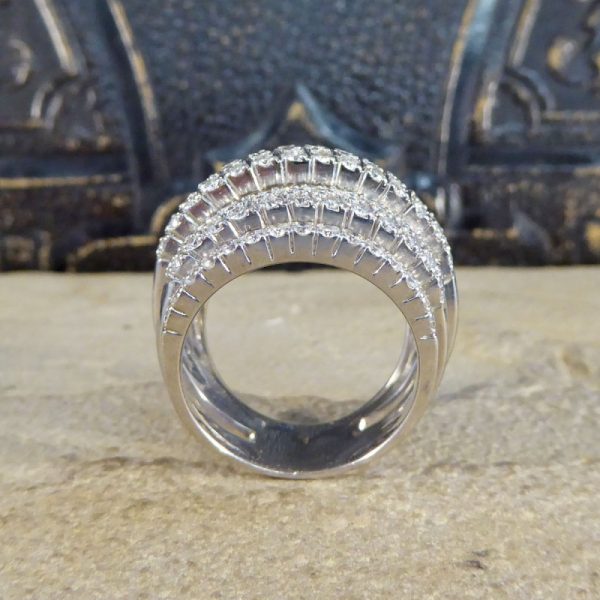 Vintage 1.74ct Five Strand Half Eternity Diamond Ring