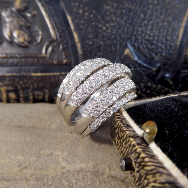 Vintage 1.74ct Five Strand Half Eternity Diamond Ring