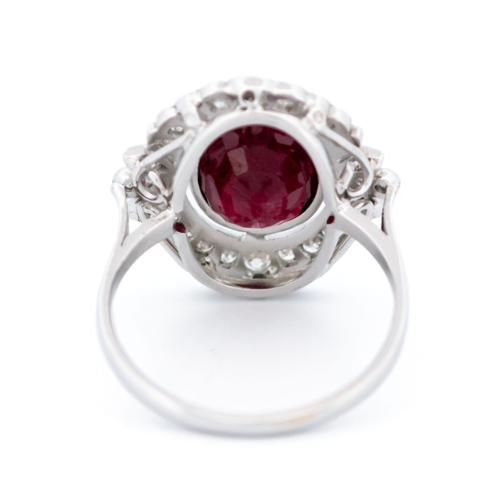 Vintage 1.80ct Ruby and Diamond Cluster Ring