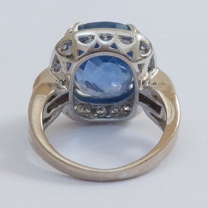 Vintage 11.55ct Sapphire and Diamond Cluster Ring