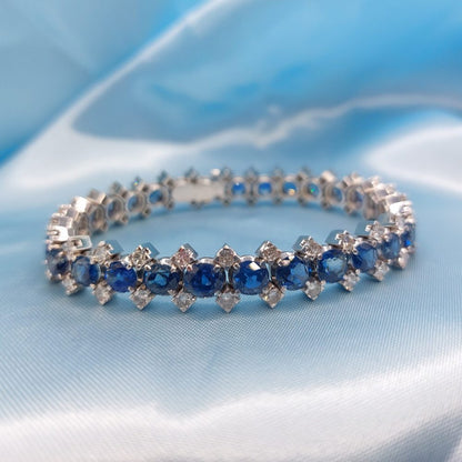 Vintage 13ct Sapphire and Diamond Line Bracelet