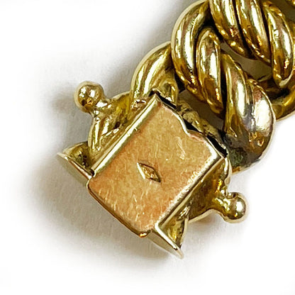 Vintage 1990s Fancy Link 18ct Yellow Gold Curb Bracelet