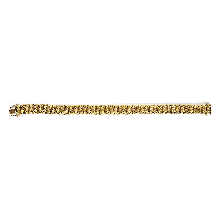 Vintage 1990s Fancy Link 18ct Yellow Gold Curb Bracelet