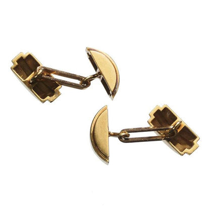 Vintage Art Deco Design Gold Cufflinks by Marcel Wolfers