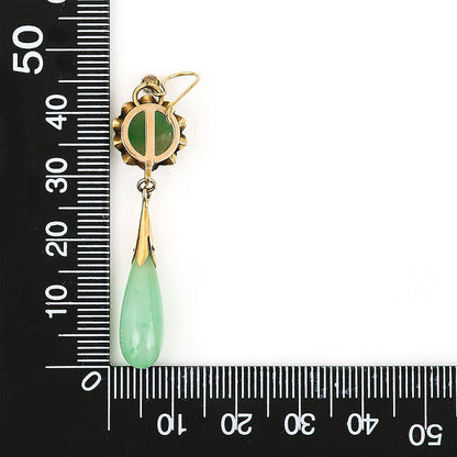 Vintage 1940s Jadeite Jade Drop Earrings