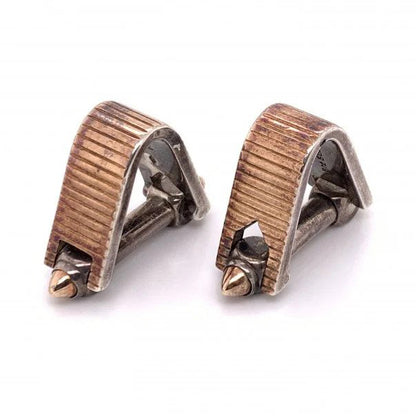 Vintage 1940s Silver And Gold Stirrup Cufflinks