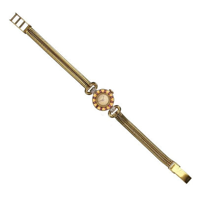 Vintage Bucherer Ruby Diamond and Gold Watch Circa 1955