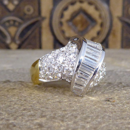 Vintage 2.00ct Dome Ribbon Twist Ring