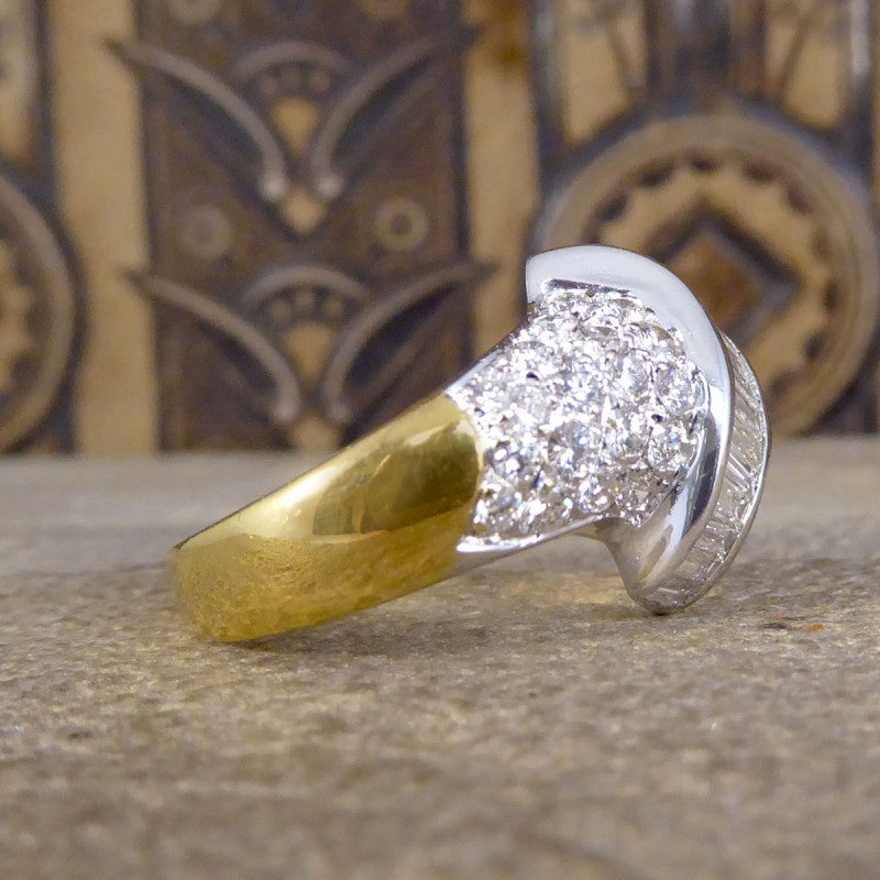 Vintage 2.00ct Dome Ribbon Twist Ring