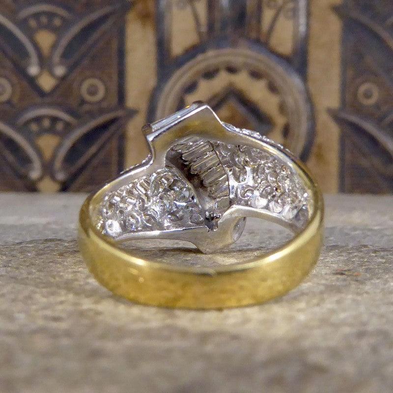 Vintage 2.00ct Dome Ribbon Twist Ring