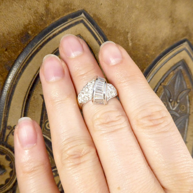 Vintage 2.00ct Dome Ribbon Twist Ring