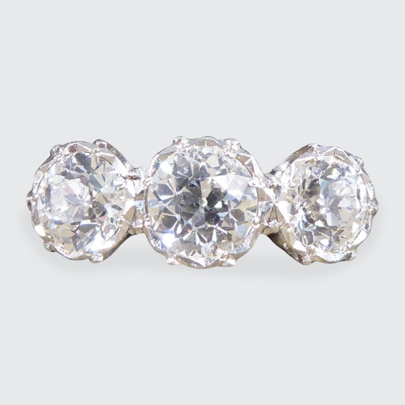Vintage 2.08ct Diamond Three Stone Ring