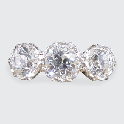 Vintage 2.08ct Diamond Three Stone Ring