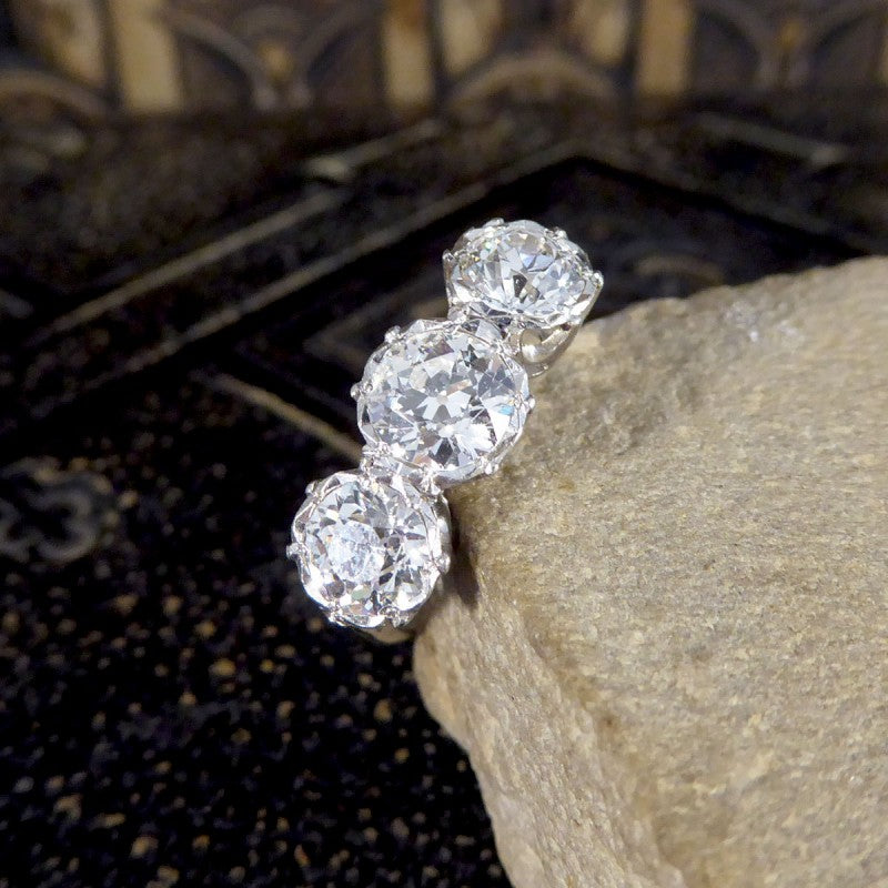 Vintage 2.08ct Diamond Three Stone Ring