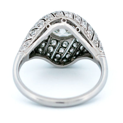Vintage 2.29ct Diamond Platinum Bombé Ring