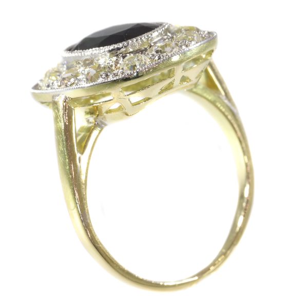 Vintage 2.30ct Sapphire Diamond Cluster Ring