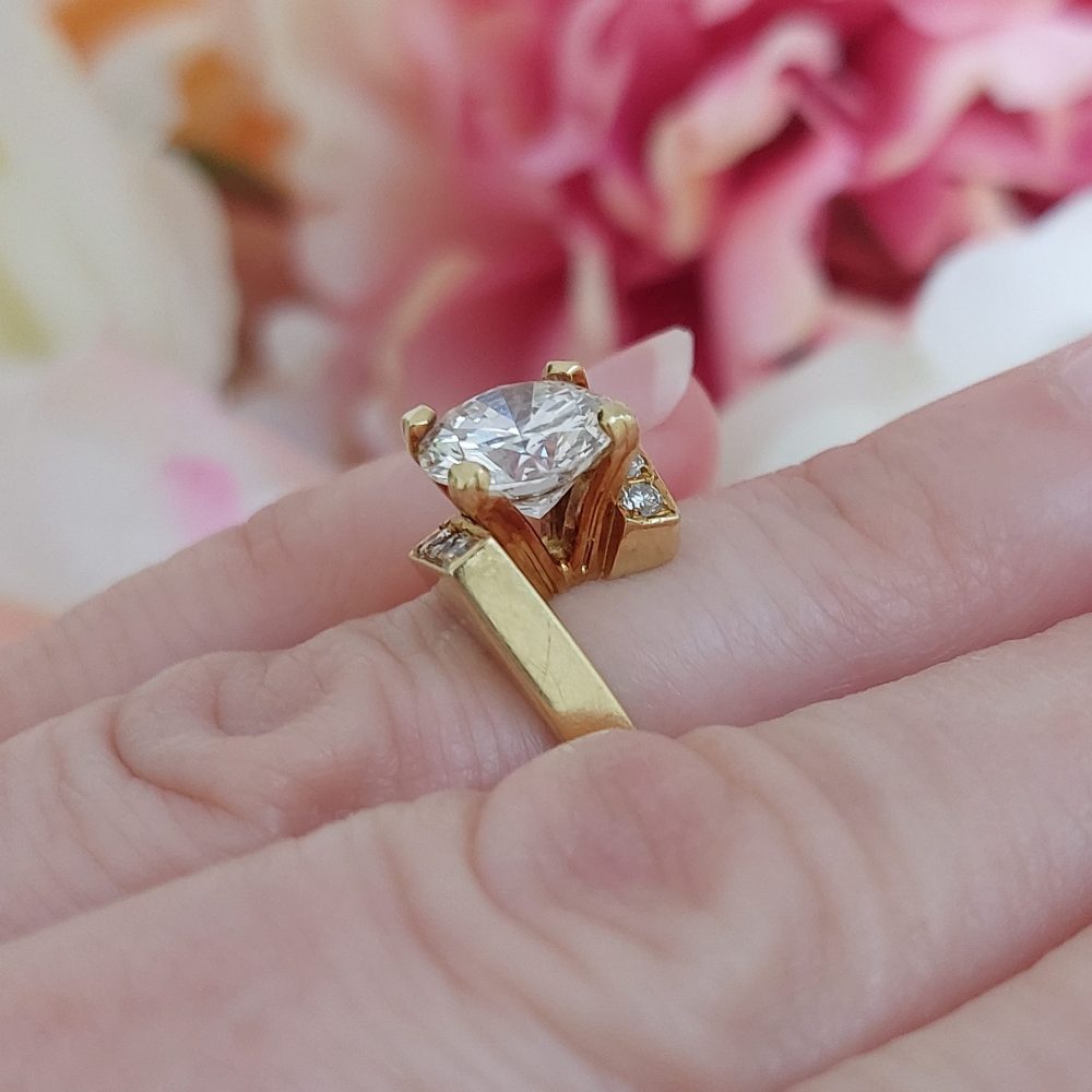 Vintage 2.36ct Brilliant Cut Diamond Ring, Circa 1970s