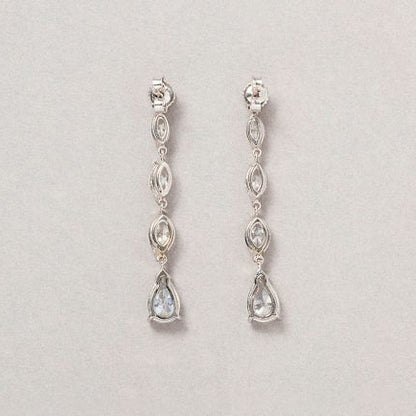 Vintage 2.86ct Marquise and Pear Cut Diamond Drop Earrings