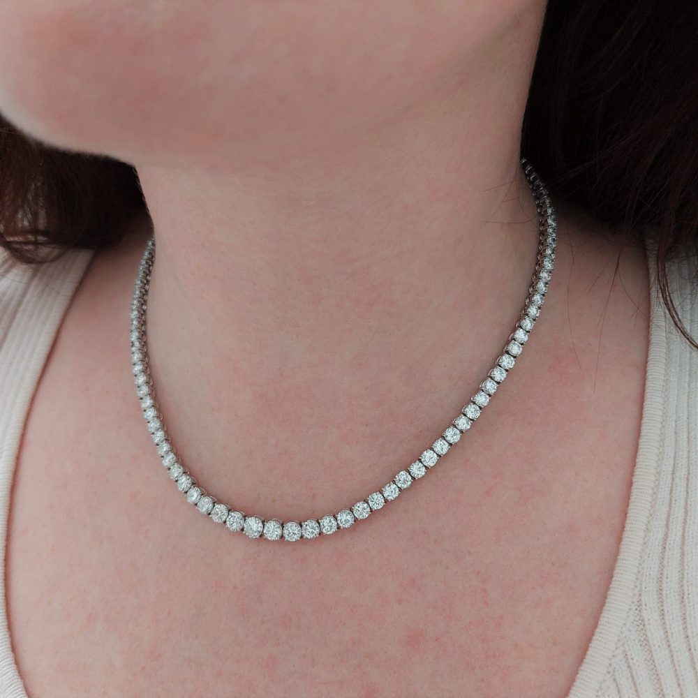 Vintage 20 Carat Diamond Line Necklace