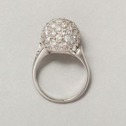 Vintage 2ct Diamond Bombe Cluster Cocktail Ring