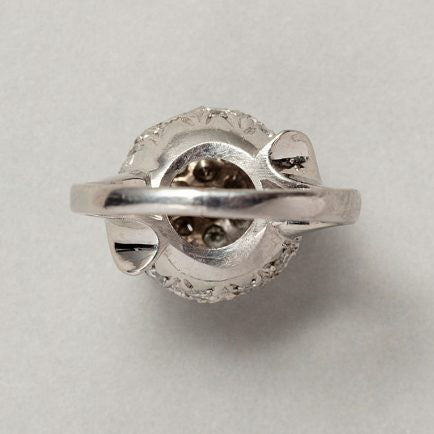 Vintage 2ct Diamond Bombe Cluster Cocktail Ring in Platinum