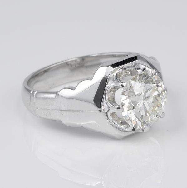 Vintage 3.10ct Brilliant Cut Diamond Single Stone Ring