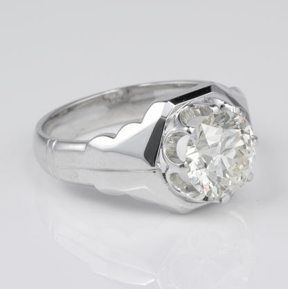 Vintage 3.10ct Brilliant Cut Diamond Single Stone Ring