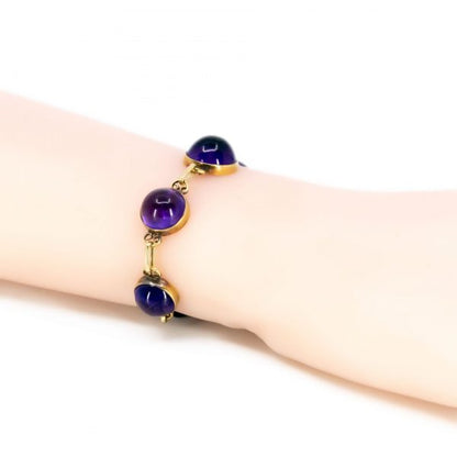 Vintage 30ct Amethyst Gold Bracelet