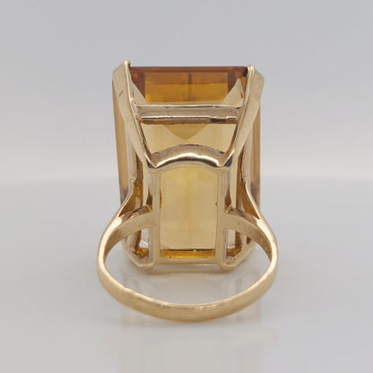 Vintage 35ct Citrine Dress Ring