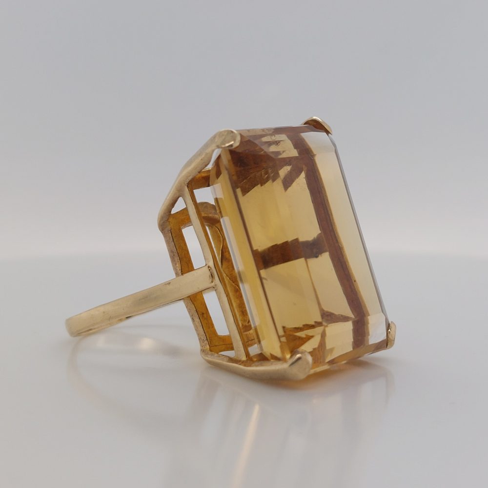 Vintage 35ct Citrine Dress Ring