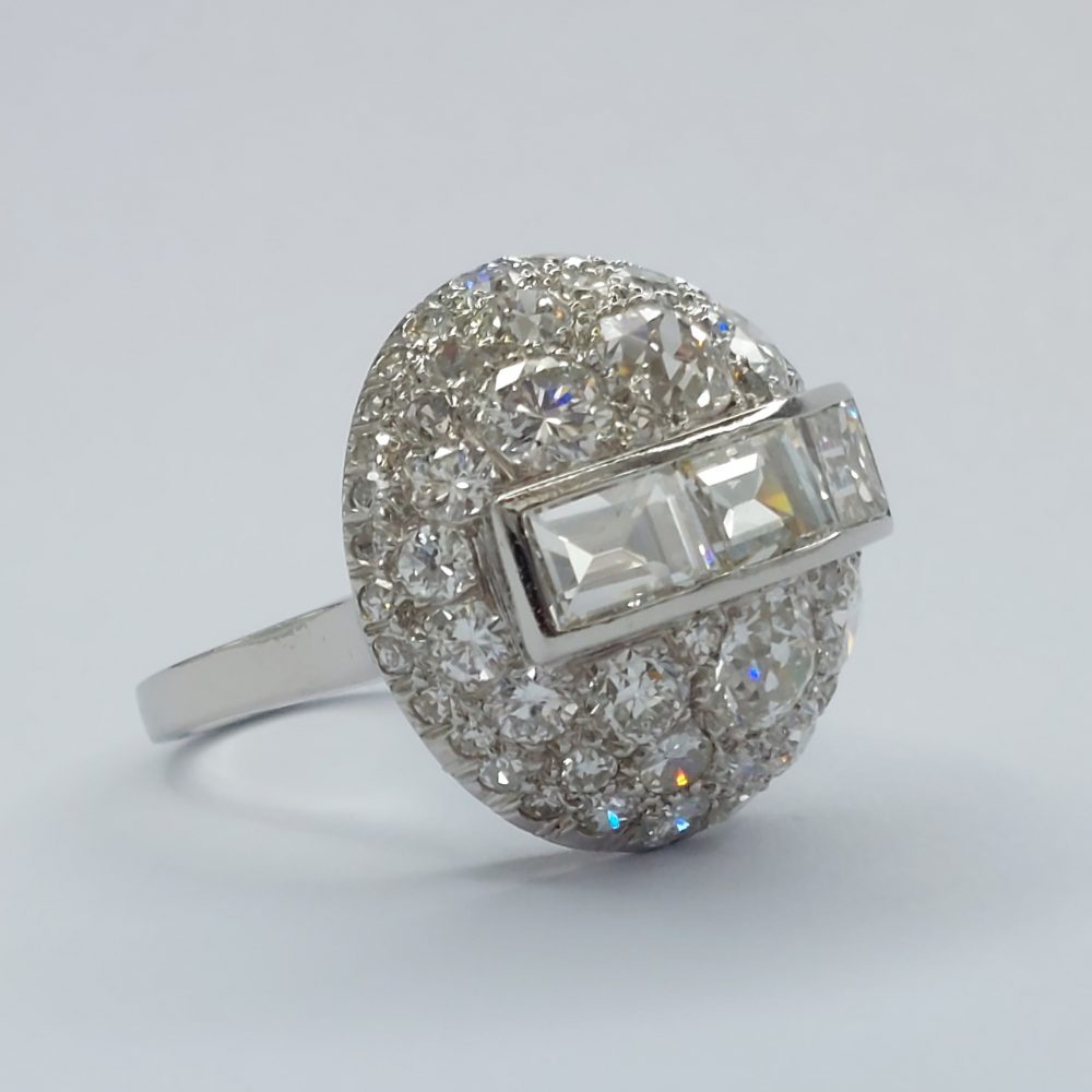 Vintage 6cts Diamond Bombé Ring