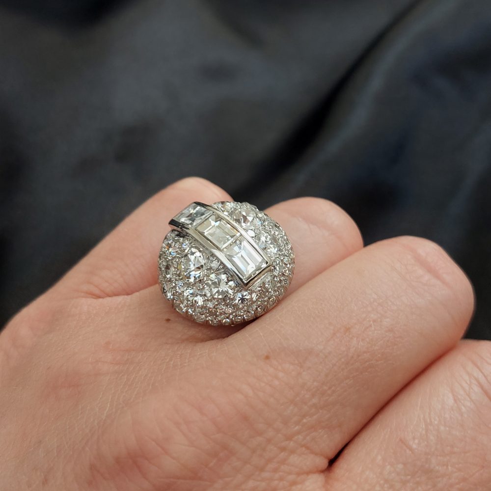 Vintage 6cts Diamond Bombé Ring