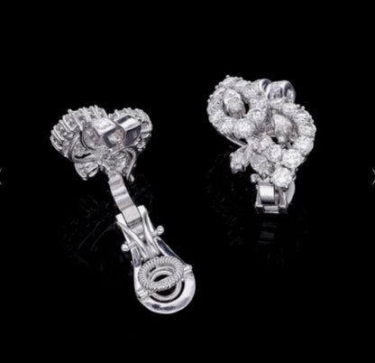 Vintage 6cts Diamond Clip Earrings