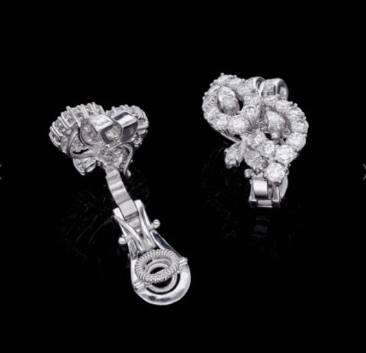 Vintage 6cts Diamond Clip Earrings