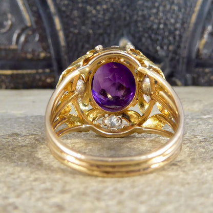 Vintage Amethyst and 14ct Tri-Gold Filigree Ring, Circa 1950