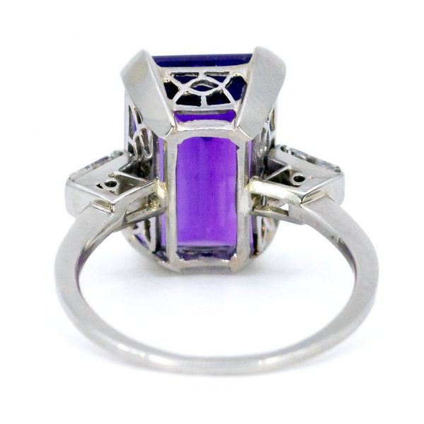 Vintage Amethyst and Baguette Cut Diamond Ring