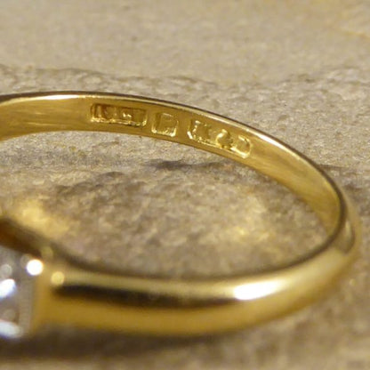 Vintage Amethyst and Diamond 18ct Gold and Platinum Ring