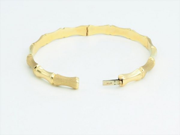 Vintage Bamboo Gold Bangle Bracelet