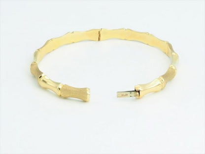 Vintage Bamboo Gold Bangle Bracelet