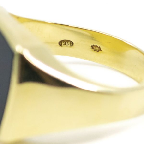 Vintage Bloodstone and Gold Signet Ring