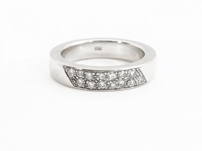 Vintage Brilliant Cut Diamond 18ct White Gold Band Ring