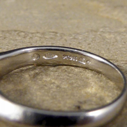 Vintage Brilliant Cut Diamond and Platinum Heart Shoulders Ring