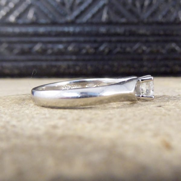 Vintage Brilliant Cut Diamond and Platinum Heart Shoulders Ring