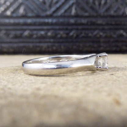 Vintage Brilliant Cut Diamond and Platinum Heart Shoulders Ring